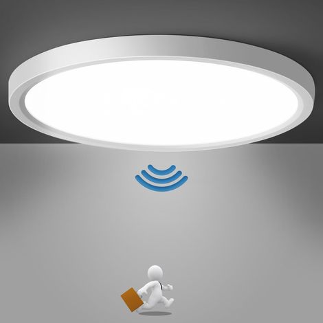 Plafonnier LED 18W Capteur Radar 23cm Sans Interrupteur Pour Balcon Couloir Escalier (1/5)