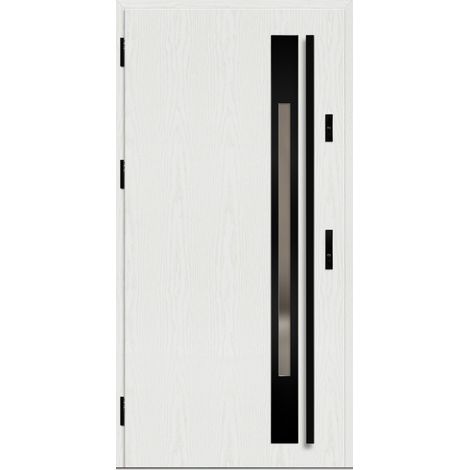 Porte d'entrée en acier avec cadre en aluminium WELS 1 90200 -100200 cm - Poussant: Gauche - Dimensions: 90 cm