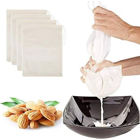 PCS Drawstring Bag Reusable Muslin Drawstring Bag Filter Cloth Cheesecloth Organic Cotton Filter Bags for Jelly Cheese (1/5)