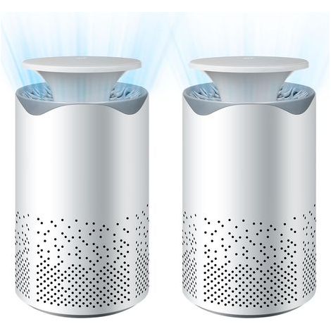 Lot de 2 purificateurs d'air pour chambre à coucher – H13 Véritable petit purificateur d'air pour la maison avec câble USB et veilleuse colorée, filtre à air pour enlever la fumée, la poussière, le (1/5)