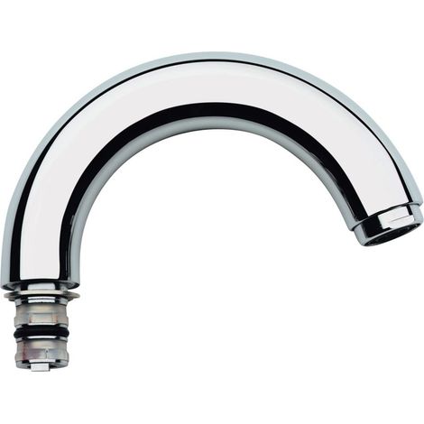 Grohe Gussauslauf Ausladung 120mm, Auslauf mit Mousseur, mit Anschlagbegrenzung, Weiß, 13014L00 (1/3)