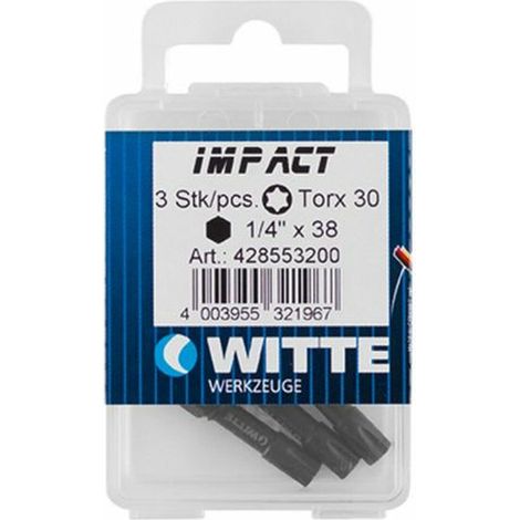 Schraubendreherbit Witte t15 38mm Schlagfest 3 Stück