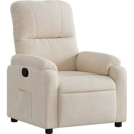 Fauteuil relax Fauteuil inclinable beige tissu microfibre (1/5)