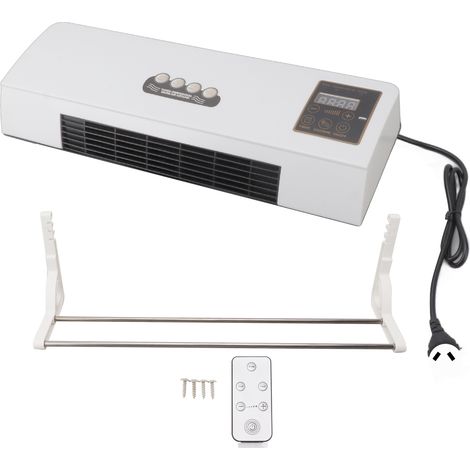 Radiateur électrique 1800W mural avec télécommande, ventilateur combiné, faible bruit, minuterie, pour intérieur, bureau, maison, 220V, prise UE (1/5)