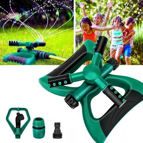 Arroseur de jardin, système d'irrigation automatique rotatif à 360 °, système d'irrigation de pelouse couvrant une grande surface avec design sans fuite, pulvérisateur durable à 3 bras (1/3)