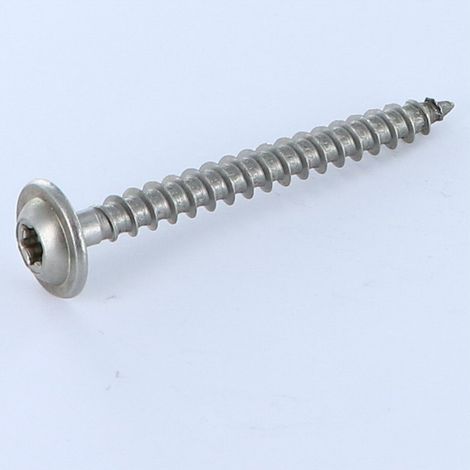 Vis charpente tête disque Inox A2 8X60 Filetée sur 36 TORX T40 Diamètre de tête: 20-10 pièces
