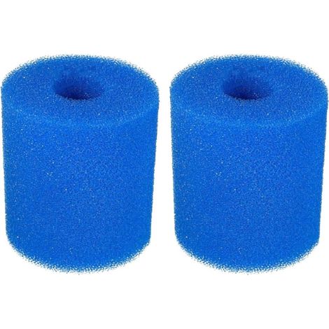 Lot de 2 Éponges Filtrantes Réutilisables en Mousse pour Piscine Bleu, Filtrant Cheveux et Sable, Lavables et Adaptées aux Filtres de Piscine (1/5)