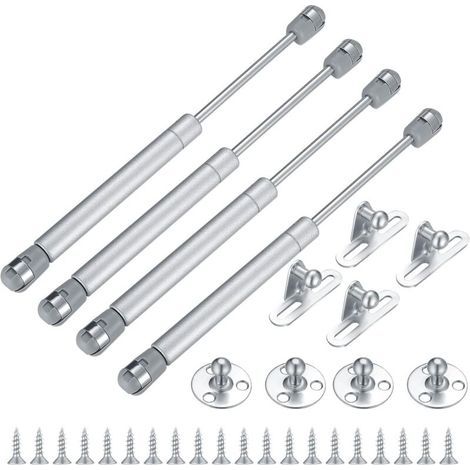 4-teiliges Gasfeder-Set, Gasfeder-Dämpferhalterung, 100 N/10 kg, für Küchenschränke, Kleiderschränke, Schranktüren, Soft-Close-Mechanismen, Gasfedern, Dämpfer, Scharniere, Klappen und Türbeschläge. (1/5)