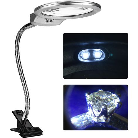 Pince de bureau, loupe flexible, loupe LED réglable, outil de réparation de bijoux et de montres (1/5)
