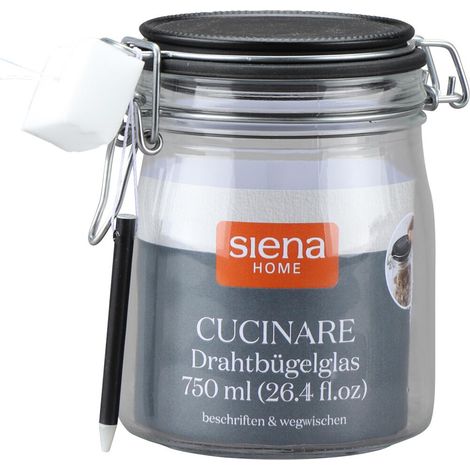 Drahtbügel-Glas "Cucinare" 750 ml mit Stift & Schwamm (1/3)