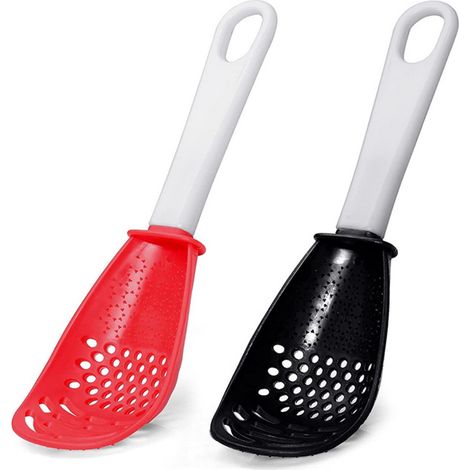 Cuillère multifonction de cuisine pour écraser, égoutter et mélanger, presse-purée, presse-ail, râpe à gingembre et cuillère passoire (1/5)