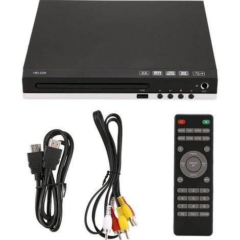 Reproductor de DVD HD 1080p con salidas de CD/EVD/VCD, reproductor multimedia digital doméstico con USB y micrófono, enchufe británico. (1/2)