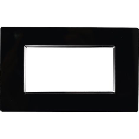 ETTROIT AN84402 Placca 4P Vetro Serie Moon Colore Nero Compatibile Con Bticino Axolute (1/5)