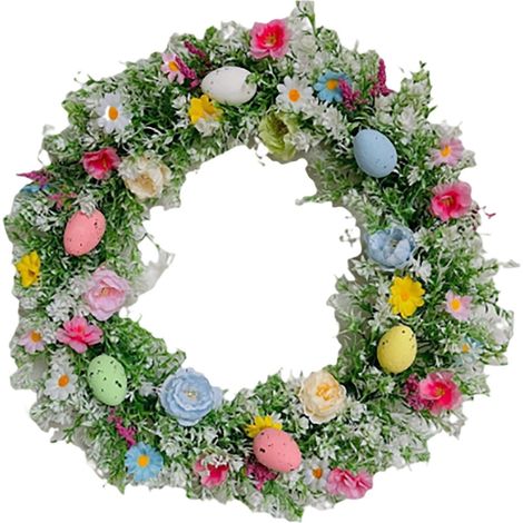 Guirlande De Pâques - Guirlande Artificielle 35 Cm Avec Marguerites Et Fleurs Sauvages - Pour Porte D'Entrée Mur Cheminée Décoration Fermière - 1 Pièce (1/5)