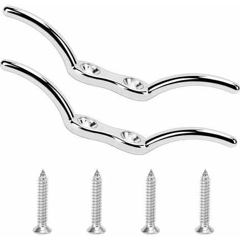 Taquet Amarrage Taquet Bateau Crochet de Taqueten Acier Inoxydable 150mm 2PCS pour La Fixation De Cordes sur des Mâts Drapeau Bateaux Auvents 4PCS Vis de Montage Incluses (1/5)