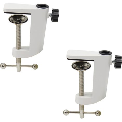 Juego de dos clips de repuesto para mesa - clip de soporte de aluminio - para montaje de luminarias - blanco (1/5)