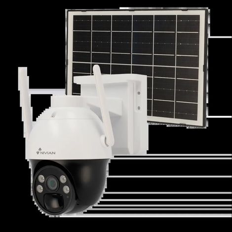 Camara Ip Solar 2,8mm 2k 4g Lte Bateria Nivian Nv-cam02s-solar4g