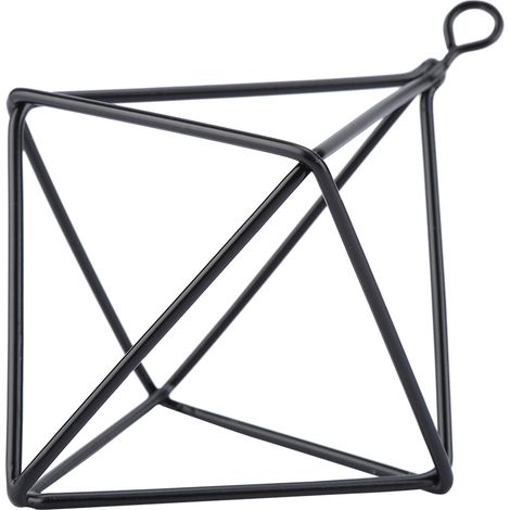 Geometrischer, wandmontierter Hosenhalter, dekorativer Kleiderständer mit Bromelienmotiv, schwarzer Hängebügel, stilvolle Aufbewahrungslösung für Zuhause, modernes Design. (1/5)