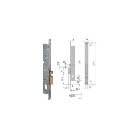 ELETTROSERRATURA DA INFILARE PER MONTANTI 14020  mm.15 DX (14020151)    CISA
