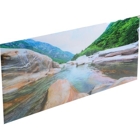 Papier peint/affiche de fond d'aquarium en PVC avec motif de montagnes et de rivières, 122 x 50 cm (1/5)