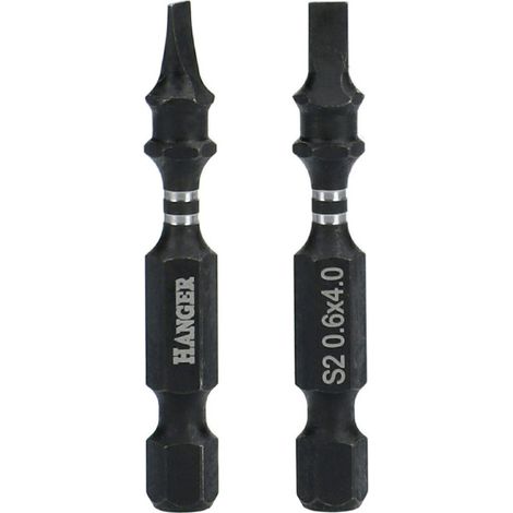 2 PUNTAS DE IMPACTO 1/4'' PLANAS 4 MM LONGITUD 50 MM - COLGADOR - 134057 (1/3)