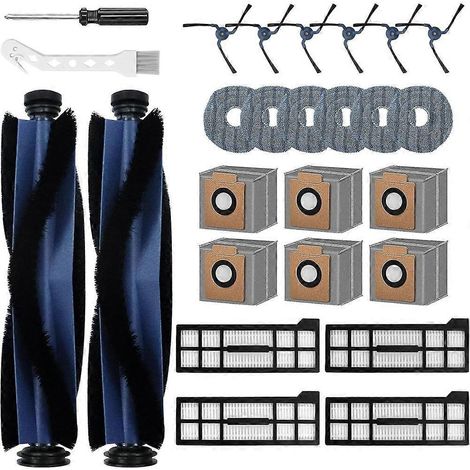 Kit de pièces de rechange pour aspirateur robot Eufy X10 Pro Omni : accessoires, brosse principale, filtre HEPA, lingette de nettoyage et sacs à poussière. (1/5)