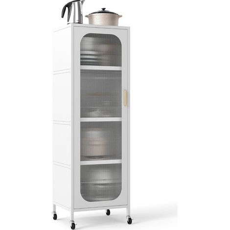 Mobile contenitore minimale 45 x 40 x 141 cm robusto e flessibile design moderno in acciaio al carbonio bianco 200016172