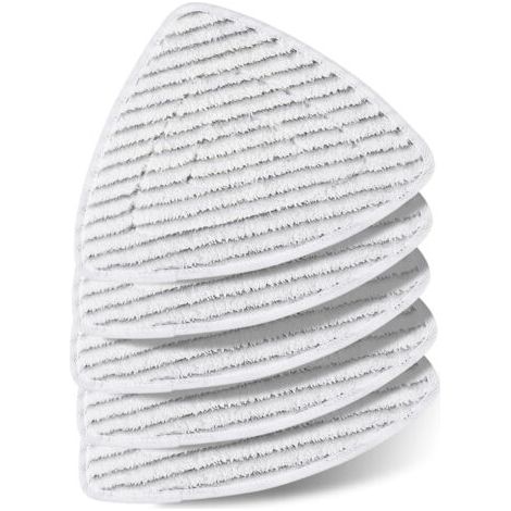 Lot de 5 housses de nettoyeur vapeur Vileda Steam Plus, microfibre rayée blanc/gris, lavables et réutilisables (1/5)