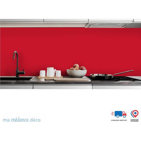 Crédence : Rouge framboise RAL 3027 - Alu composite - 120 - 60 (1/3)