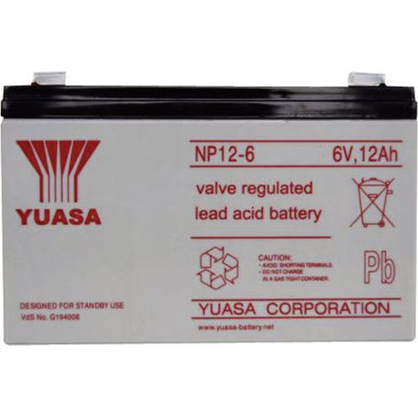 Yuasa NP12-6 Batterie 6V 12000mAh schwarz langlebig (1/2)