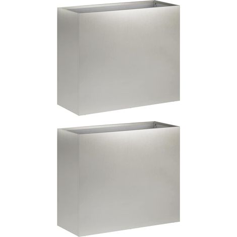 Maison Exclusive - Cache-pot de jardin 2 pc Argenté 50 x 20 x 40 cm (1/5)