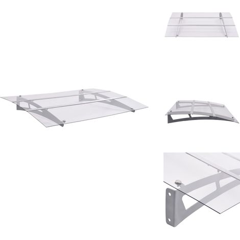 Auvent de porte argent et transparent 150x90 cm PET - Auvent De Porte - Auvents De Porte - Auvent De Porte D'entrée - Auvent De Porche (1/5)