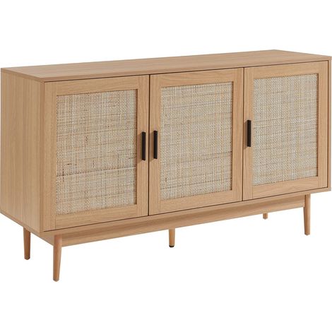BAÏTA Amana Buffet, cannage e truciolare, Marrone, L133cm (1/5)