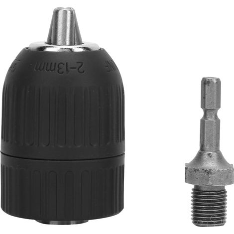 Kunststoffgehäuse, 2,0-13 mm Schnellspannbohrfutter, 1/2-20UNF Gewinde, 1/4" Sechskant-Verbindungsstange. (1/5)
