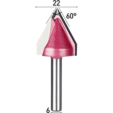 Frez TCT 3D V-Messer 60° 6 x 22 mm Schnitzmesser (1/2)