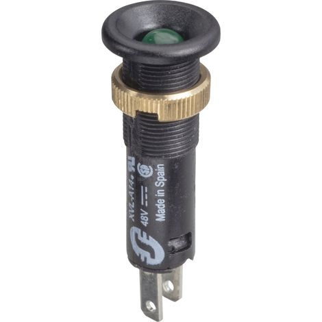Voyant rond diam 8 IP 40 vert DEL intégrée 24 V cosses - XVLA133