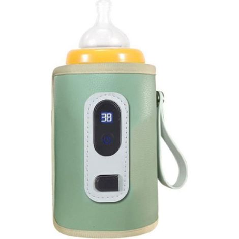 chauffe-biberon portable Chauffe-biberon USB avec écran LCD, température réglable, chauffage précis, étanche, Vert (1/4)