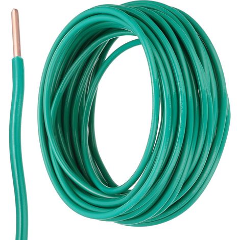 25 Pieds Fil Electrique Isolé Cuivre Solide 10 AWG Câble De Connexion THHN Câble Résidentiel, Industriel, Mise À La Terre, Électrique Évalué Pour 600 Volts,Vert (1/5)