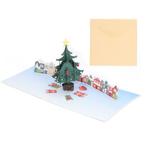 Cartes de Vœux 3D Noël Pop-up Artisanales avec Enveloppe pour Cadeaux et Fêtes (1/5)