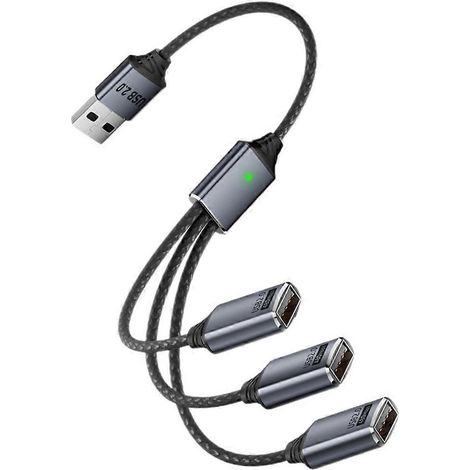 Câble répartiteur OTG USB 2.0 mâle vers femelle, adaptateur de charge et de données pour téléphone, imprimante et clé USB. (1/5)