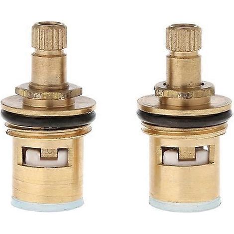 Ensemble de 2 pièces de rechange pour robinet, cartouche en laiton 1/4" G1/2" avec plaque céramique, chauffe-eau et eau froide, et robinet d'eau chaude. (1/5)