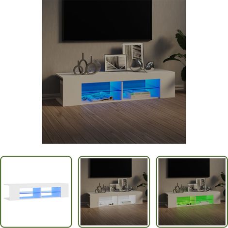 vidaXL Fernsehleiste - TV-Schrank mit LED-Leuchten Weiß 135x39x30 cm (1/5)