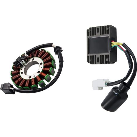 Bobina del estator eléctrico, bobinados de cobre de alta calidad, compatible con motos deportivas (04-07), reemplazo directo, instalación plug-and-play, encendido de doble cilindro (1/5)