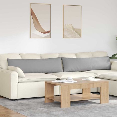 Sofakissen 2 pcs Wolkengrau 145 x 40 cm Stoff