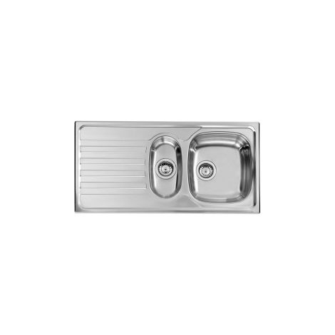 CM 010845DCSSP Nihal Lavello ad incasso 2 vasche con gocciolatoio sinistra Acciaio inox satinato (100x50 cm) colore Acciaio inox (1/5)