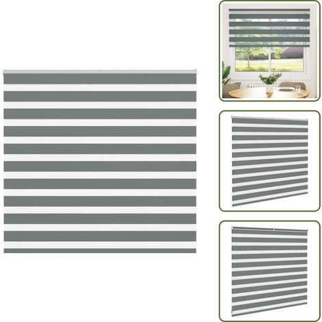 Zebrarollo Dunkelgrau 160x100 cm Stoffbreite 155,9 cm Polyester - Zebra-Jalousie - Zebra-Jalousien - Zebra-Rollo - Doppelrollo (1/5)