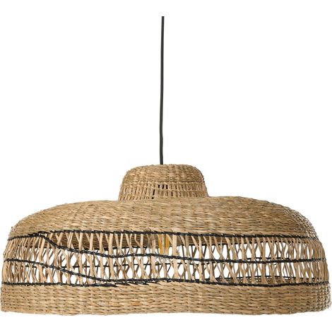 Lampe Suspendue Bohème Abat-Jour en Jonc de Mer Naturel Cuvo (1/5)