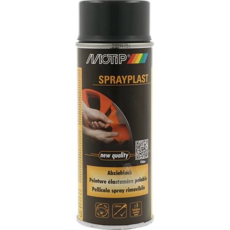 PEINTURE PELABLE ESLASTOMERE SPRAYPLAST CARBONE BRILLANT AEROSOL 400ML MOTIP