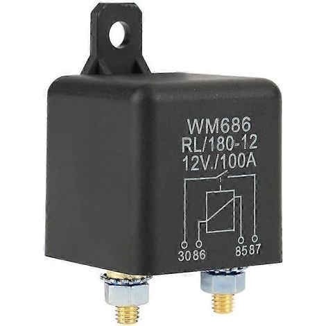 Relais de démarreur automobile haute performance - 12 V 100 A, normalement ouvert, commande la mise en marche/arrêt de la batterie (1/5)