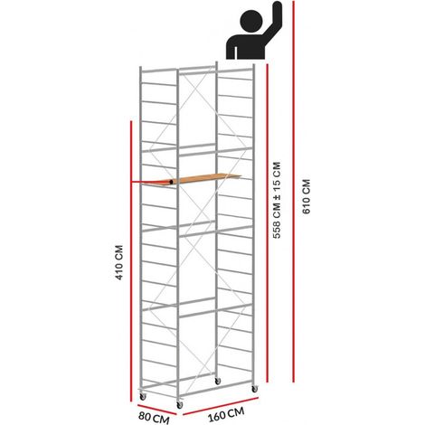 Echafaudage JOLLY 160 (Hauteur de travail 6,10 m)